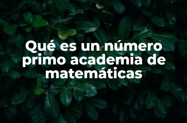 Qué es un Número Primo Academia de Matemáticas