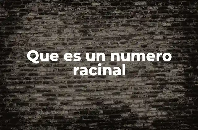 Que es un Numero Racinal