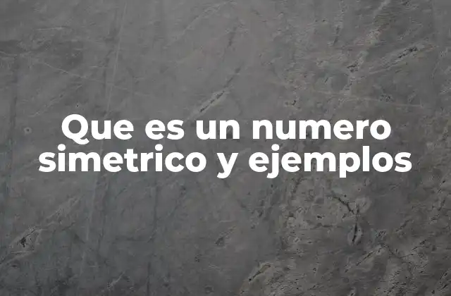 Que es un Numero Simetrico y Ejemplos