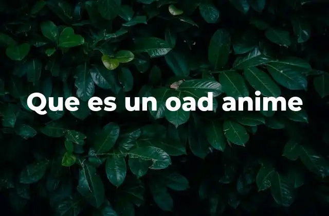 El rol de los OADs en la industria del anime