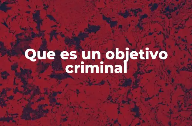 Que es un Objetivo Criminal 2 La importancia de los objetivos en la comisión de delitos