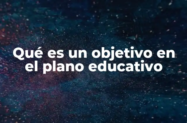 Qué es un Objetivo en el Plano Educativo