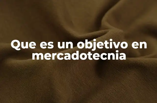Que es un Objetivo en Mercadotecnia