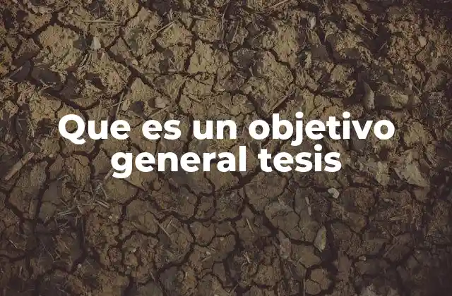 Que es un Objetivo General Tesis