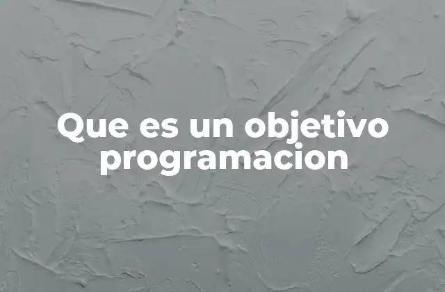 Que es un Objetivo Programacion