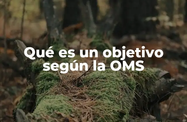 Qué es un Objetivo según la Oms