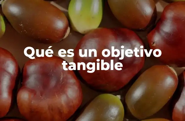 Qué es un Objetivo Tangible 2 La importancia de tener metas concretas en la vida personal y profesional