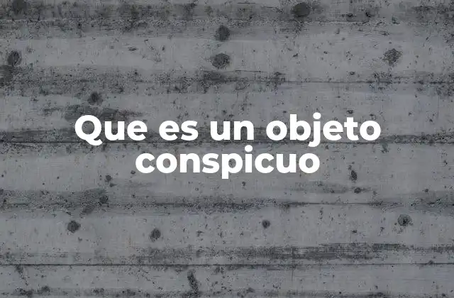 Que es un Objeto Conspicuo