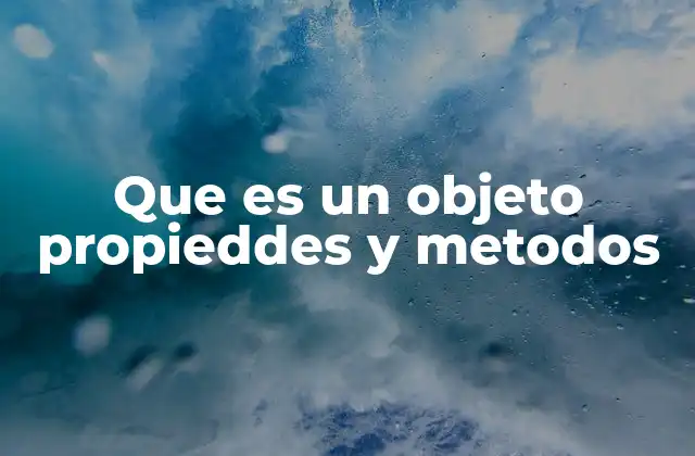 Que es un Objeto Propieddes y Metodos