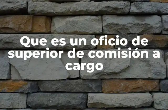 Que es un Oficio de Superior de Comisión a Cargo 2 La importancia de la delegación de funciones en el sector público