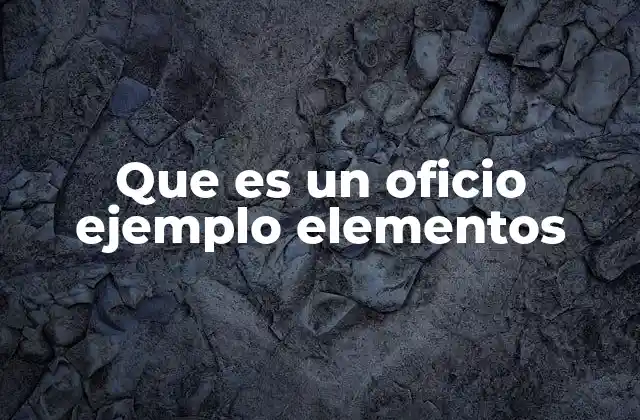 Que es un Oficio Ejemplo Elementos