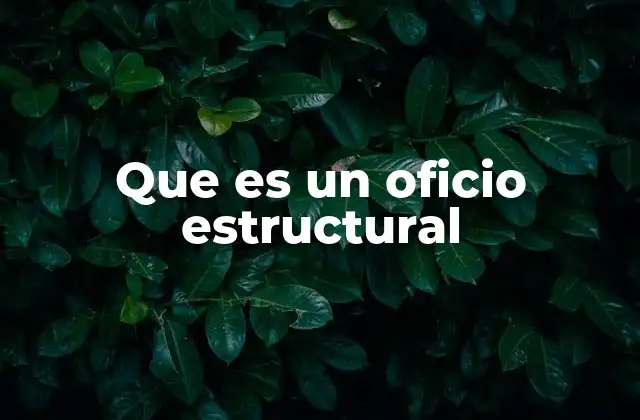 Que es un Oficio Estructural