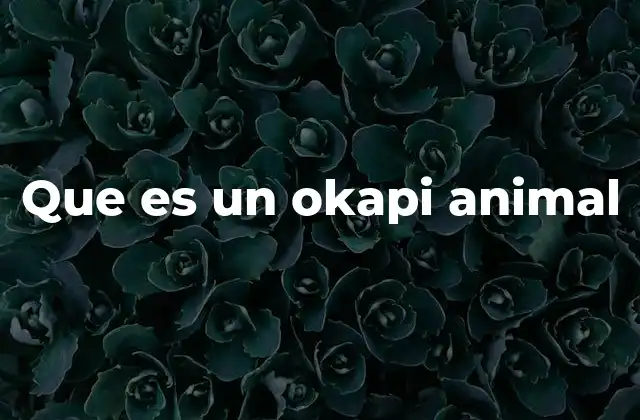 Que es un Okapi Animal