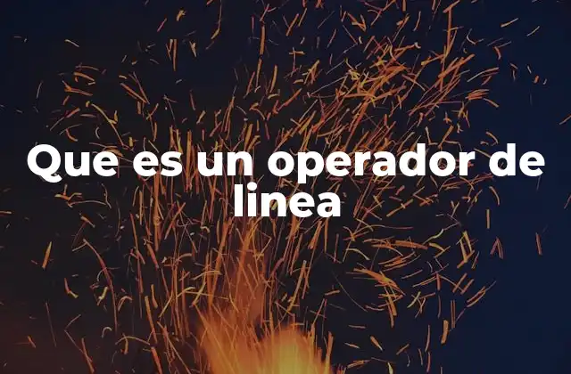 Que es un Operador de Linea
