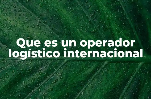 Que es un Operador Logístico Internacional