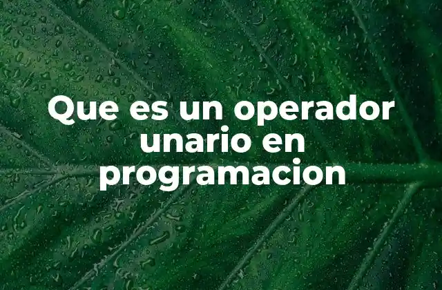 Que es un Operador Unario en Programacion 2 El rol de los operadores unarios en la lógica de programación