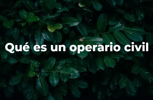 Qué es un Operario Civil
