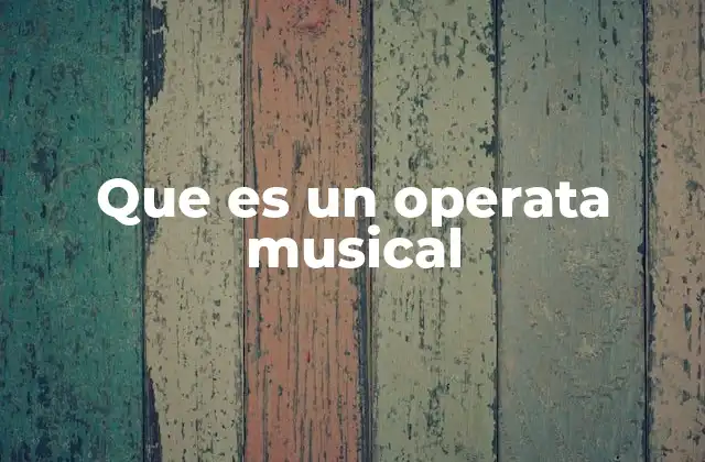Que es un Operata Musical