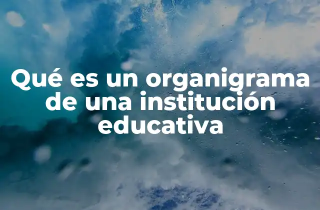Qué es un Organigrama de una Institución Educativa