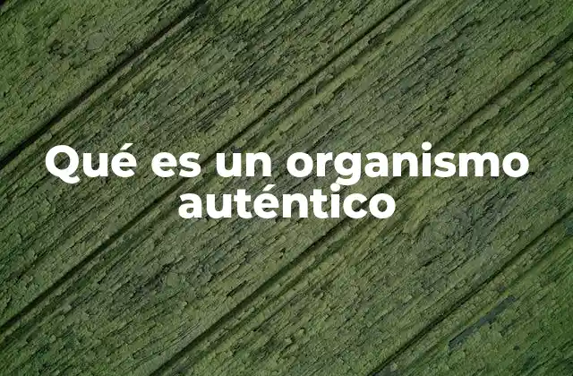 Qué es un Organismo Auténtico