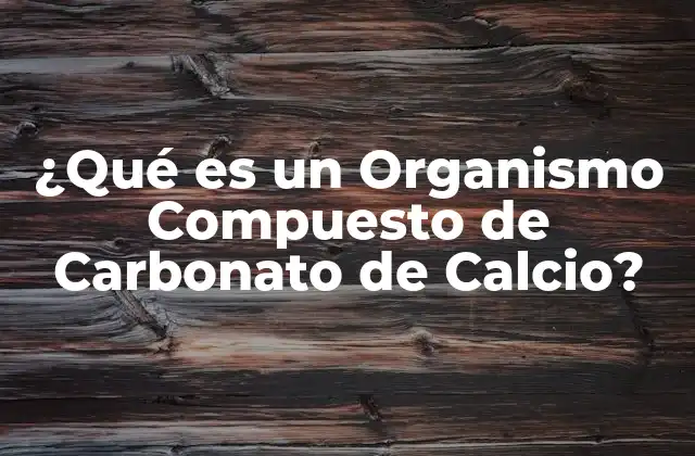 ¿qué es un Organismo Compuesto de Carbonato de Calcio?