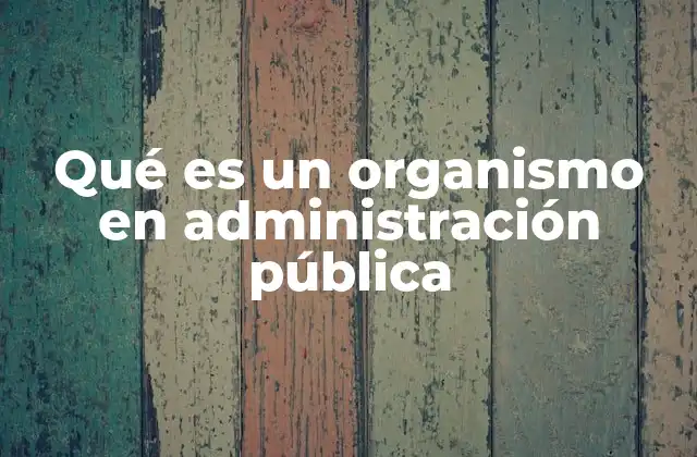 Qué es un Organismo en Administración Pública