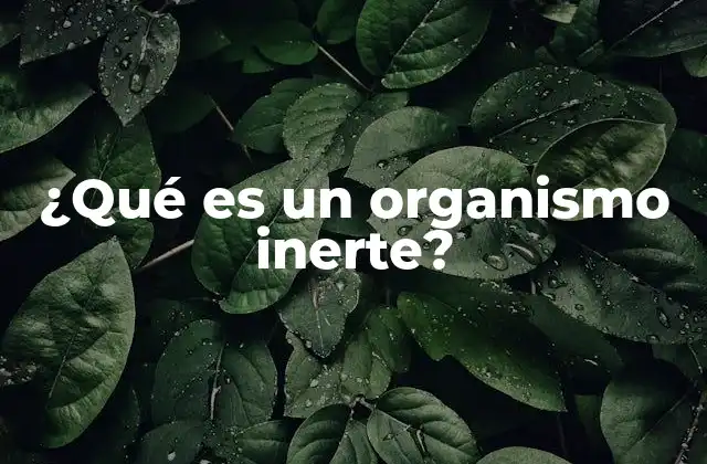 ¿qué es un Organismo Inerte?