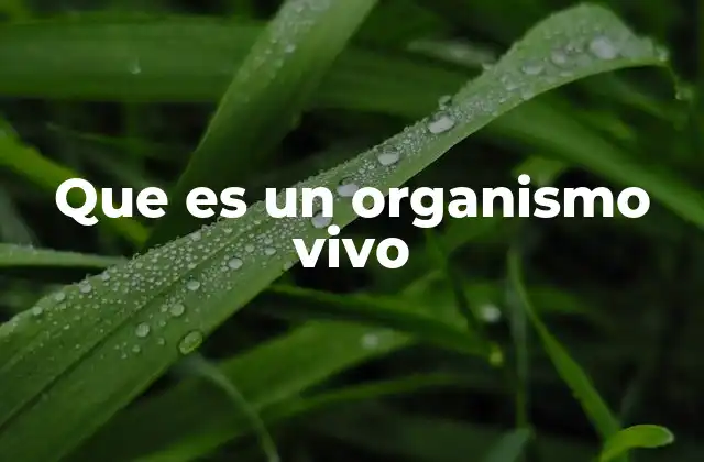 Que es un Organismo Vivo