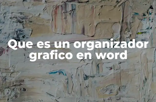 Que es un Organizador Grafico en Word