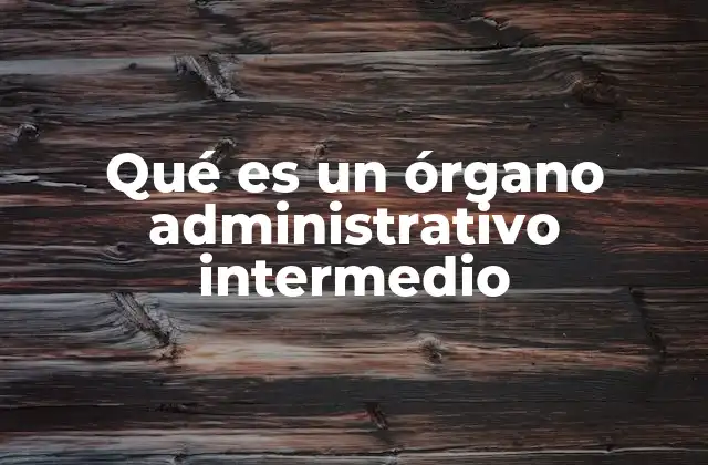 Qué es un Órgano Administrativo Intermedio