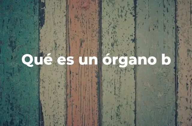 Qué es un Órgano B