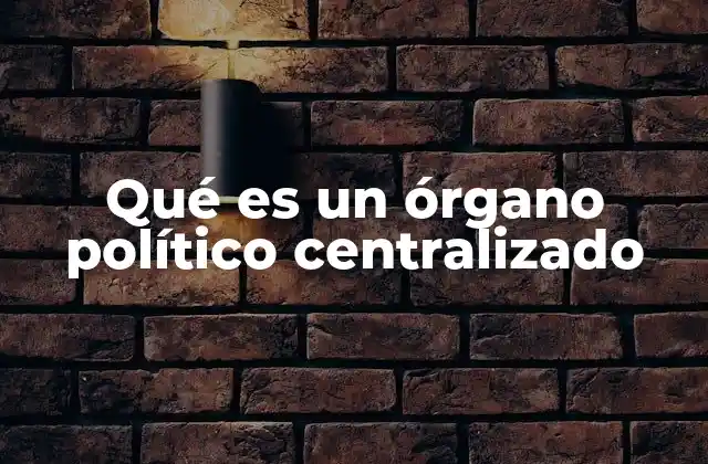 Qué es un Órgano Político Centralizado