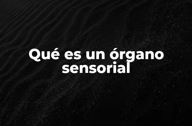Qué es un Órgano Sensorial