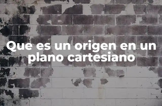 Que es un Origen en un Plano Cartesiano