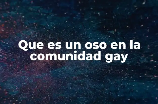 Que es un Oso en la Comunidad Gay