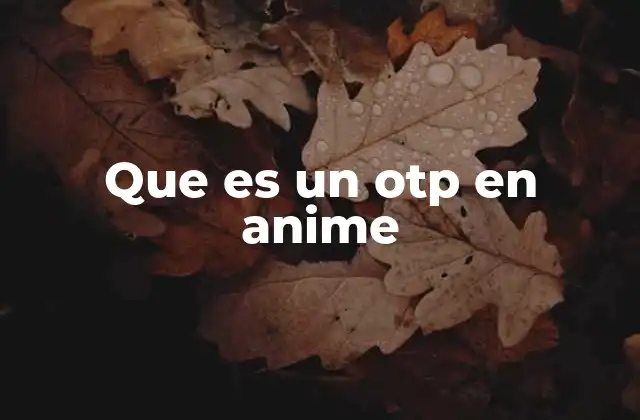 Que es un Otp en Anime