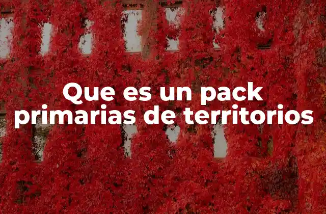Que es un Pack Primarias de Territorios