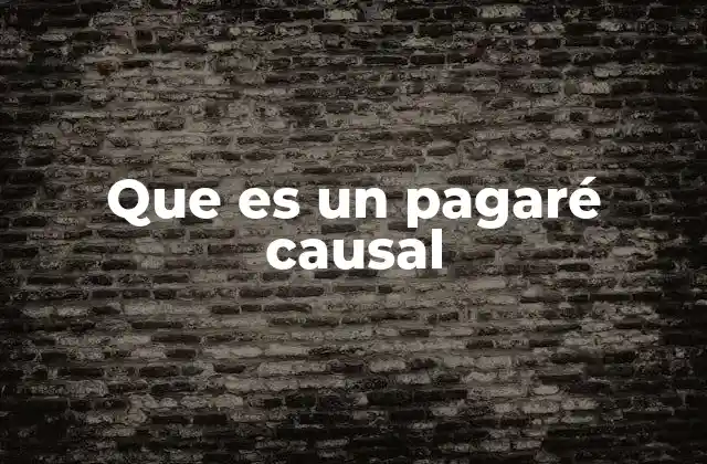 Que es un Pagaré Causal