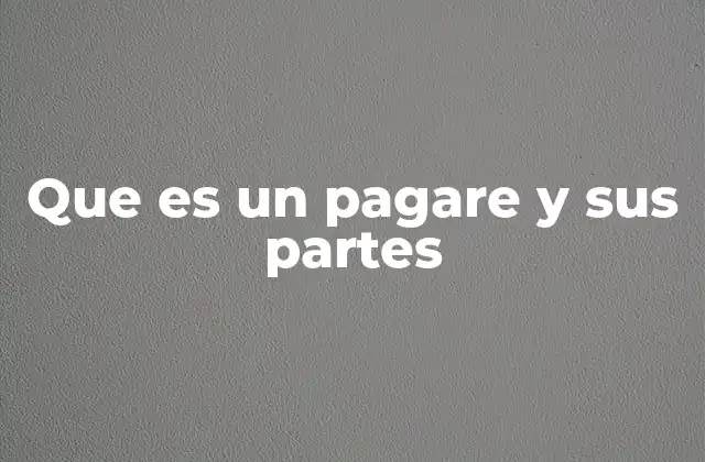 Que es un Pagare y Sus Partes