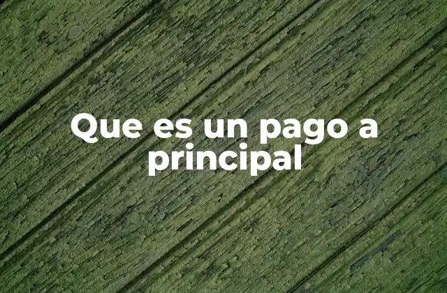 Que es un Pago a Principal