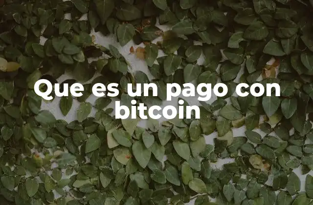 Que es un Pago con Bitcoin