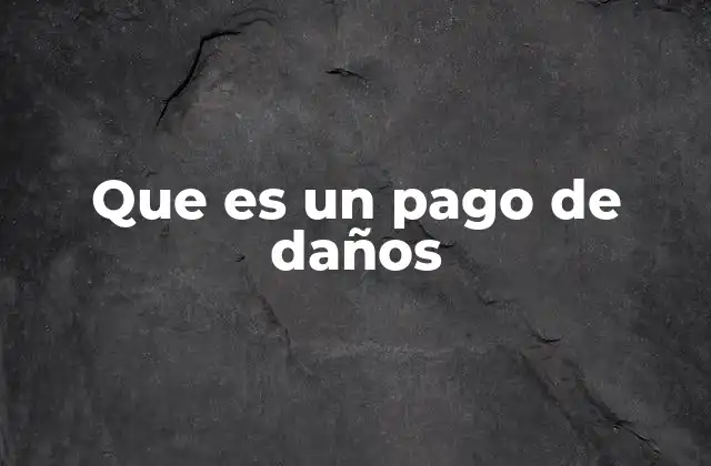 Que es un Pago de Daños
