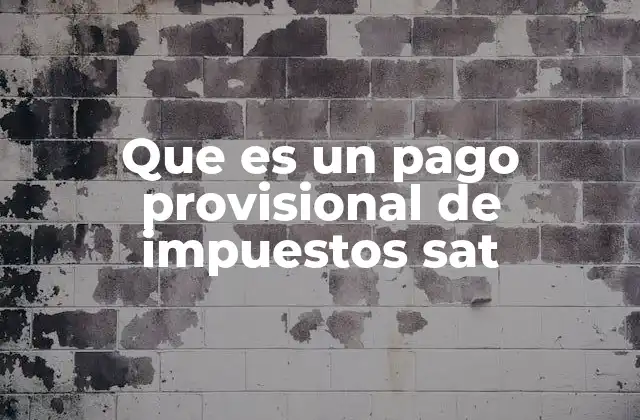 Que es un Pago Provisional de Impuestos Sat
