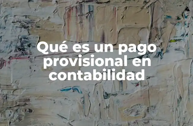 Qué es un Pago Provisional en Contabilidad