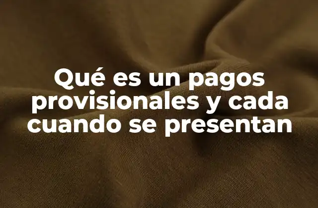 Cuándo se presentan los pagos provisionales en el calendario fiscal