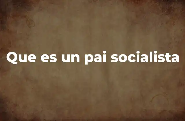 Que es un Pai Socialista