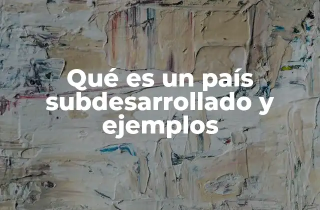 Qué es un País Subdesarrollado y Ejemplos