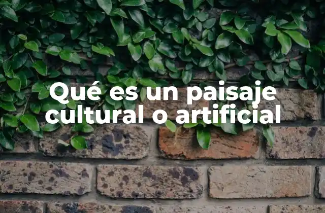 Qué es un Paisaje Cultural o Artificial