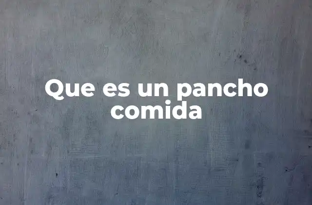 Que es un Pancho Comida