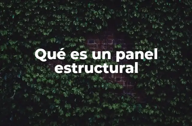 Qué es un Panel Estructural
